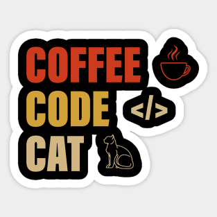 COFFEE CODE CAT Sticker